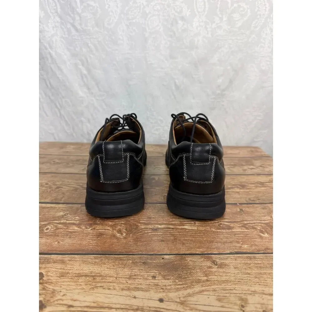Dockers Men’s Black Leather Oxford Dress Shoes Lace Up Casual Work Shoes 10.5